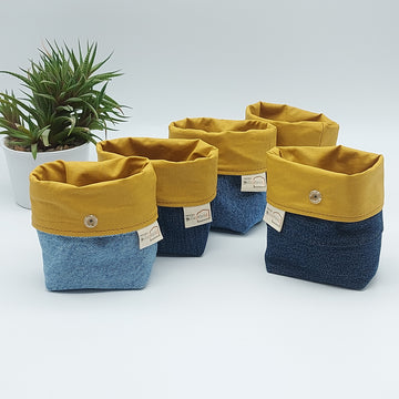 Pochette de rangement pour lingettes démaquillantes - intérieur jaune